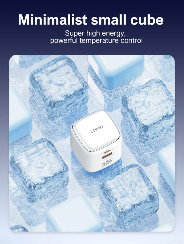 ឆ្នាំងសាក LDNIO 65W USB C ឆ្នាំងសាក GaN អាដាប់ទ័រធ្វើដំណើរប្រភេទ C ច្រើនរន្ធ សម្រាប់ MacBook iPad iPhone 15 14 Pro Max Xiaomi Galaxy S23