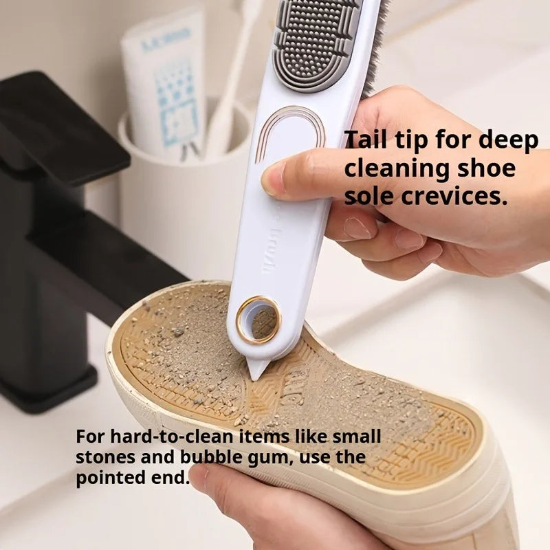 1pc Multi Functional Raw Rubber Suede Shoe Brush Dual Sided Anti Slip Stain Remover For Boots Leather Goods Care,shoe brush