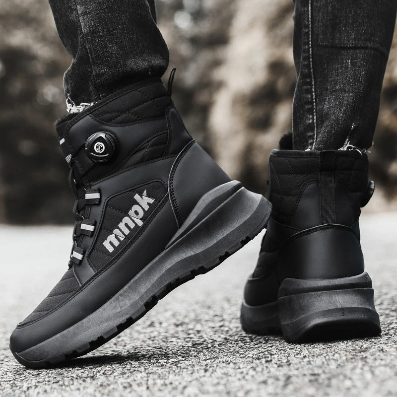 Men women's high-top plus velvet warm snow boots winter light anti-slip casual cotton boots couples fashion Joker walking boots