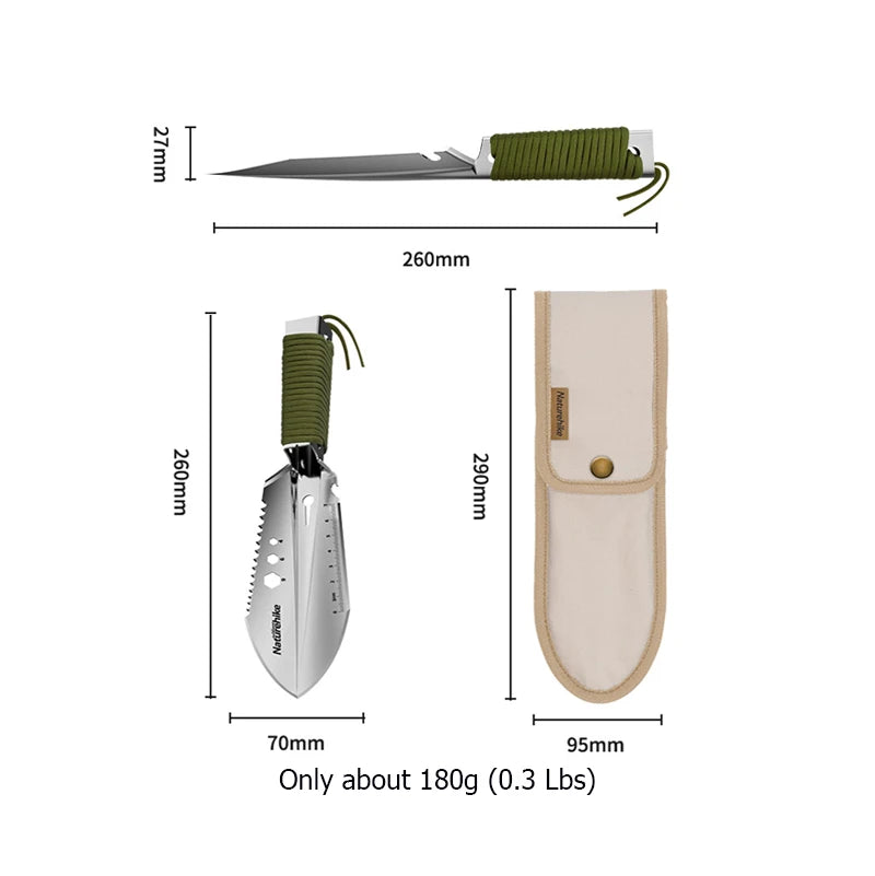 Naturehike Shovel Multifunctional Ultralight Shovel Outdoor Portable Stainless Steel Srowel Shovel Bushcraft Bbq Camping Shovel