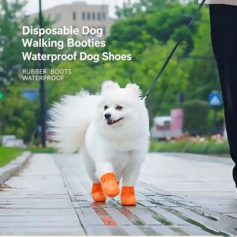 Disposable Dog Shoe Covers, Portable Anti-Dirty Pet Paw Protector Boots, Waterproof Dustproof Socks for Small Dogs Puppy Outdoo