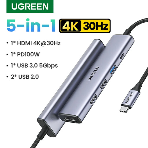 UGREEN USB C HUB Type-C to HDMI Adapter 4K30Hz PD100W SD TF Dock USB-C 3.1 Splitter for MacBook iPad Pro Air Huawei USB 3.0 HUB