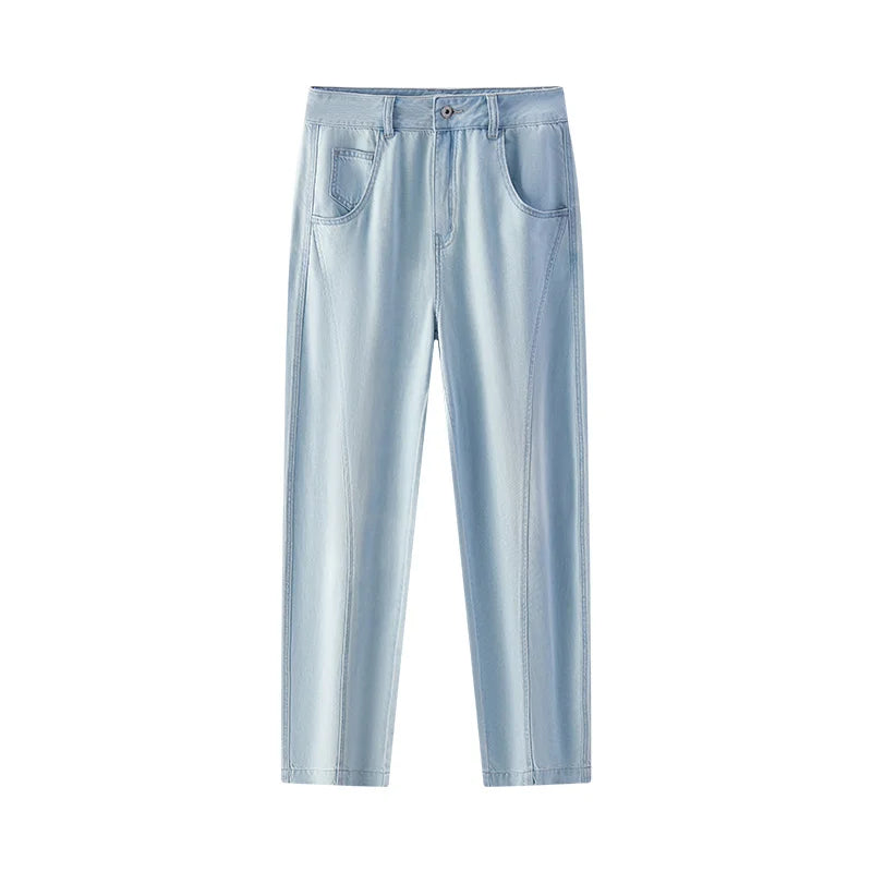 Semir Jeans Women Curved Hem Loose Floor-Length 2025 New Summer Cool Feeling Tapered Pants Trendy for Streetwear Looks