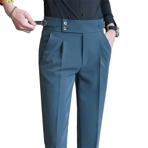 2026 New Black Mens Suit Trouser, Fashion Casual Pants, Blue Khaki White Pantalones Hombre 28-36 Male Pant