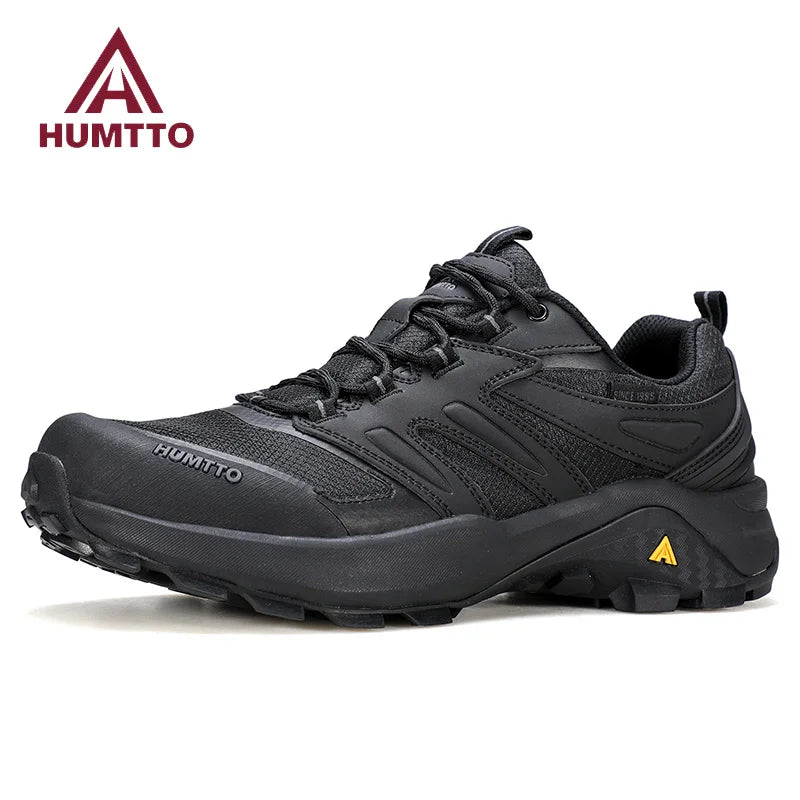 HUMTTO Outdoor Shoes for Men Anti-slip Sneakers Breathable Hiking Shoes Lightweight Black Walking Trainers Casual Trekking Boots