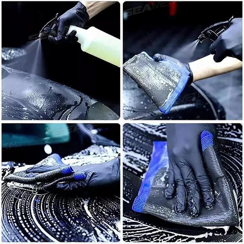 SEAMETAL Car Beauty Cleaning Cloth Decontamination Cloth Car Wash Mud Cloth with Blue Clay Bar Towel Washing Tool