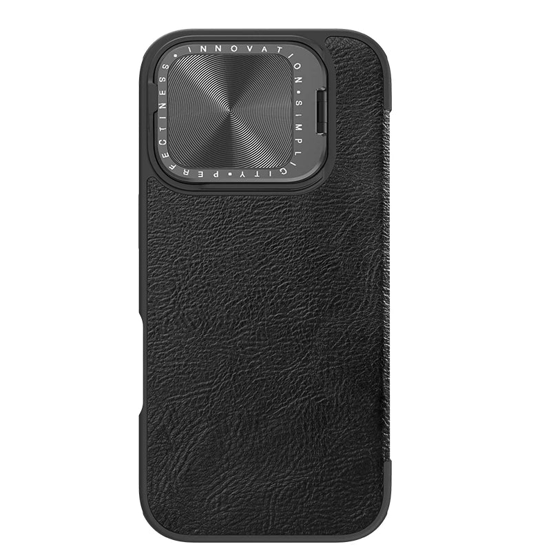 Nillkin For iPhone 16 Pro Max Case Qin Prop Leather Flip Case Card Pocket for iPhone 16 Pro for iPhone 16 Cover With Lens Holder