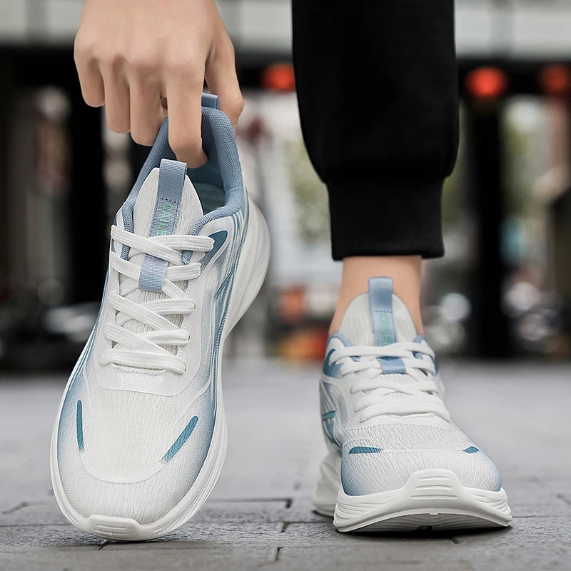 Men's breathable mesh sneakers summer soft-sole anti-slip casual running shoes fashion students lightweight speed sports shoes