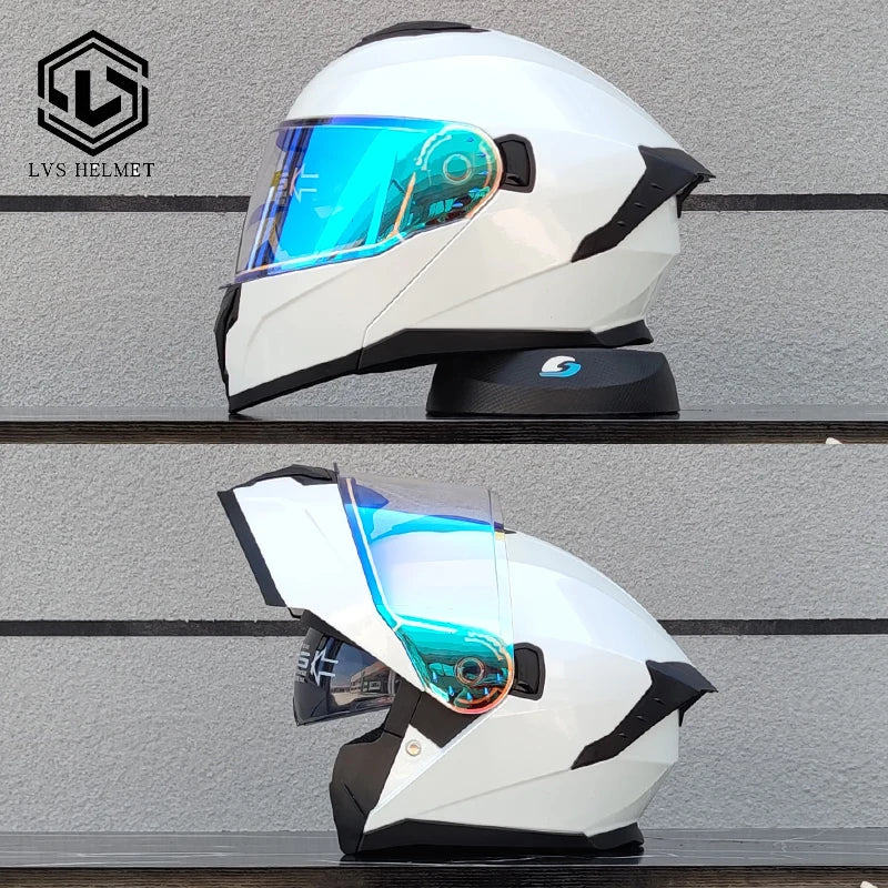 2025 latest motorcycle helmet modular flip helmet casque moto semi full duplex helmet suitable for both men and women LVS-909