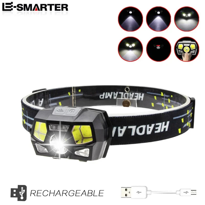ភ្លើងមុខ LED សាកថ្មលឿនប្រភេទ USB សម្រាប់ភ្លើងមុខពេលកំពុងបើកបរ ភ្លើងមុខពេលកំពុងបើកបរដោយស្វ័យប្រវត្តិ ភ្លើងមុខពេលកំពុងបើកបរដោយស្វ័យប្រវត្តិ អាចសាកថ្មបានលឿន និងងាយស្រួលប្រើ