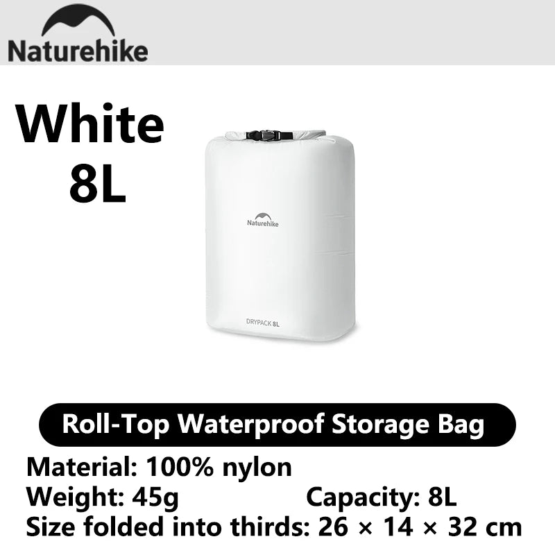 Naturehike 2026 Large New Outdoor Ultralight Roll Top PU2000+ Waterproof Storage Bag Picnic Camping Drinking Water Storage Bag