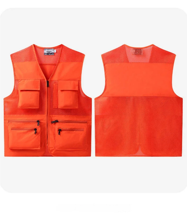 Oxford Fabric Three-dimensional Multi-pocket Vest Fashionable Breathable Outdoor Men's Sleeveless Top Comfortable Fit