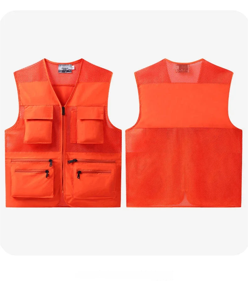 Oxford Fabric Three-dimensional Multi-pocket Vest Fashionable Breathable Outdoor Men's Sleeveless Top Comfortable Fit