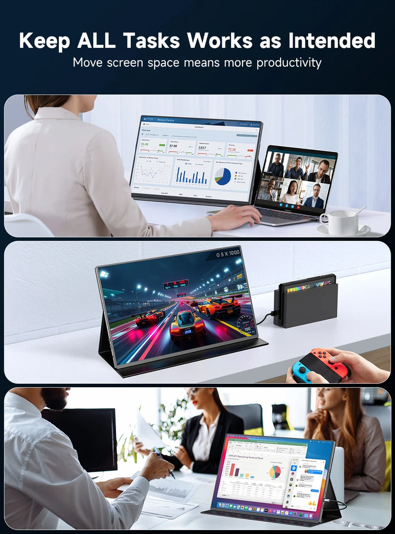 UPERFECT 4K Portable Monitor 16" 3840x2400 IPS Laptop Extend Screen 1200Nits USB C HDMI Computer PC Gaming Display With Speakers