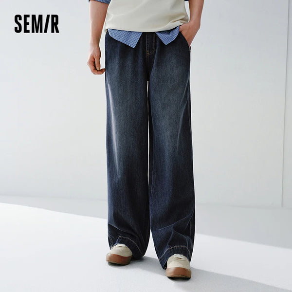 ខោខូវប៊យ Semir សម្រាប់បុរស រដូវផ្ការីក ឆ្នាំ២០២៦ រលុង ជើងធំ ចង្កេះយឺត ខោធម្មតា ស្រួលពាក់ប្រចាំថ្ងៃ
