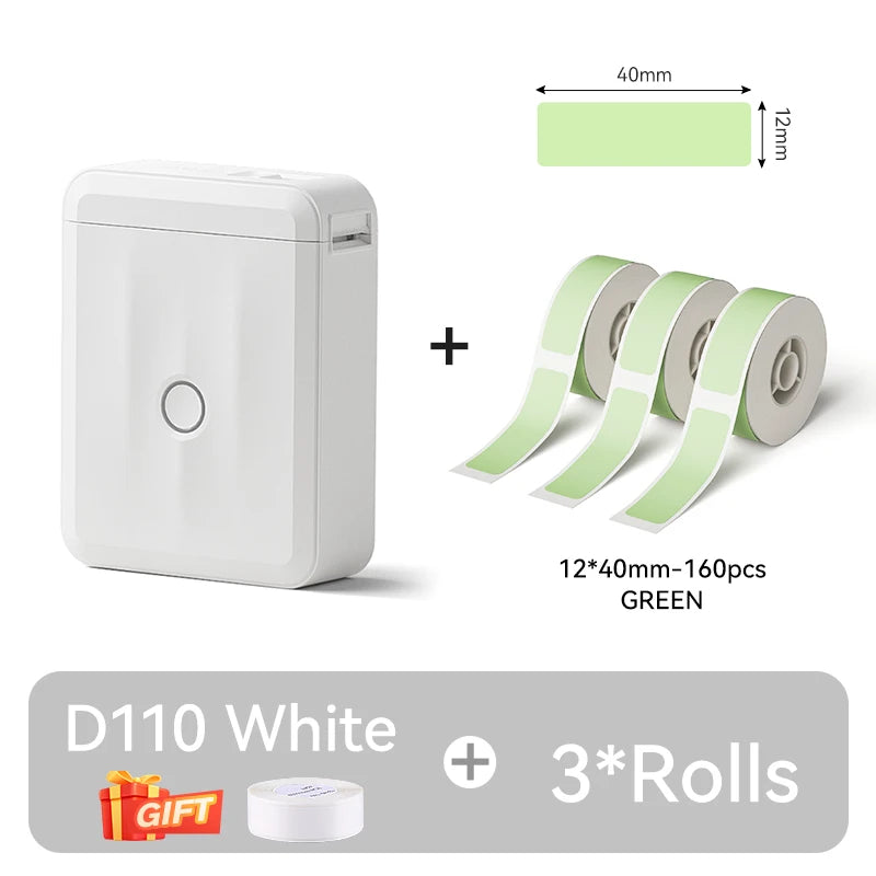 NIIMBOT D110 Thermal Label Printer Mini Portable Self-adhesive Label Maker With Tape for Home Similar to Dymo Labeling Machine