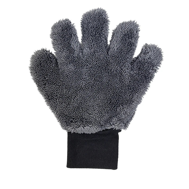 SEAMETAL 5 Finger Car Wash Microfiber Mitt Double Side Scratch Free Cleaning Gloves Dusting Mitts for Car Cleaning Accessories
