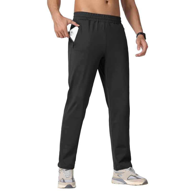 TACVASEN Winter Fleece Sweatpants Mens Thermal Warm Work Pants Waterproof Outdoor Sport Running Pants Jogger Casual Trousers