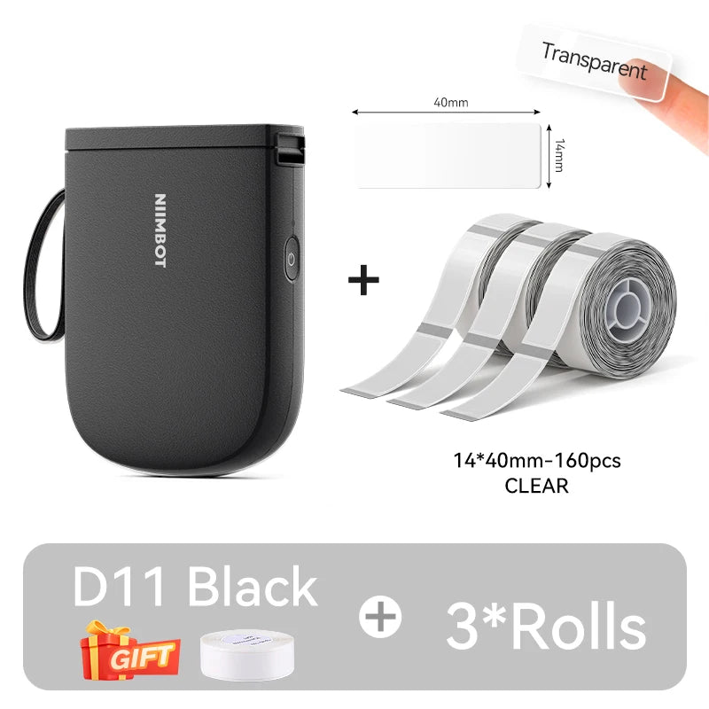 NIIMBOT D11 New Version Label Printer Mini Portable 300DPI Bluetooth Wireless Label Maker Name Tag Kitchen Sticker PrintingMaker