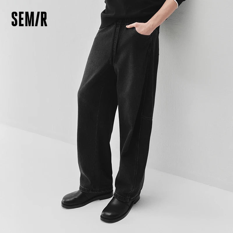 ខោខូវប៊យ Semir សម្រាប់បុរស រលុង ជើងកោង រចនាបថបុរាណ ឆ្នាំ២០២៦ រដូវរងាថ្មី ស្លៀកប្រចាំថ្ងៃ រចនាបថទីក្រុង ធម្មតា អាកាសធាតុត្រជាក់ ស្លៀកជាស្រទាប់ៗ