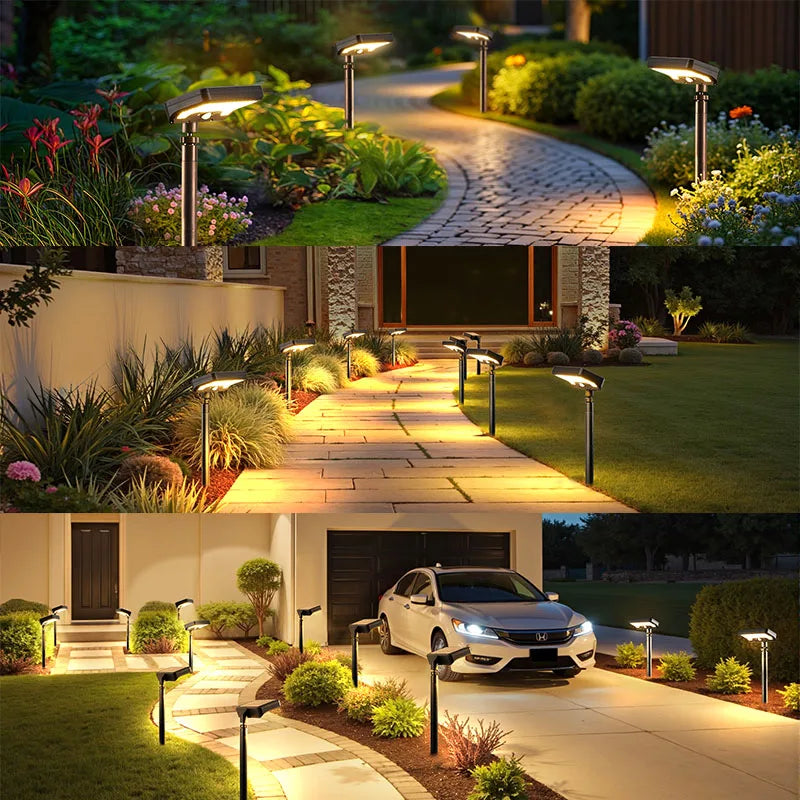 Solar Pathway Lights 92 LEDs Motion Sensor Garden Light Type-C Rechargeable Adjustable Angle for Walkway Driveway Sidewalk Patio