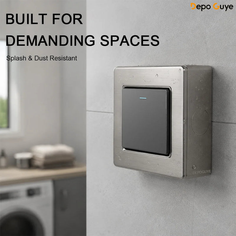 86 Type Stainless Steel Surface Mount Box Metal Wall Switch Socket Junction Back Box Universal Electrical Wiring Box20/25mm Hole