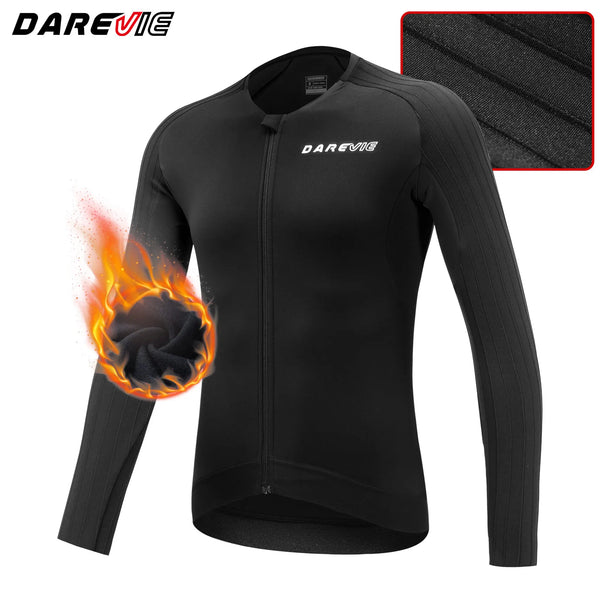 អាវយឺតជិះកង់ DAREVIE រដូវរងា Thermal Aero ល្បឿនលឿន Pro Level បុរសជិះកង់ Maillot ប្រឆាំងនឹងកាំរស្មីយូវី 4 ហោប៉ៅ អាវយឺតជិះកង់បុរស