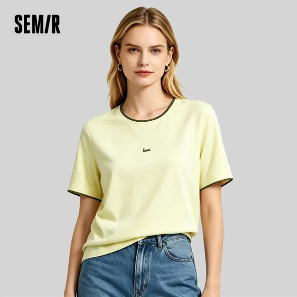 អាវយឺតនារី Semir ឆ្នាំ ២០២៦ ឆ្កែខ្លីប៉ាក់ស្លីមស្មាធម្មតាម៉ូដសាមញ្ញធម្មតា