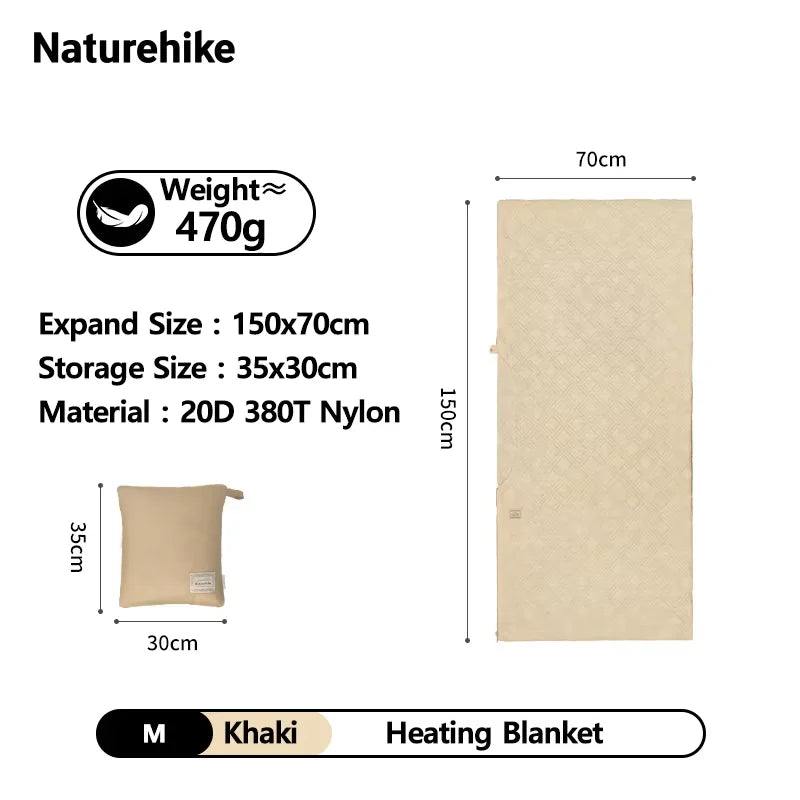 Naturehike 2025 Clear Sky Portable Ultralight Heated Blanket Outdoor 3-speed Adjustable Temperature Camping Multi-Purpose Mat