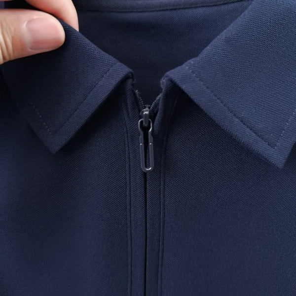 Men's Half-Zip Polo Shirt – Premium Summer Casual Business Style, Soft Cotton Blend, Wrinkle-Resistant, Classic Colors