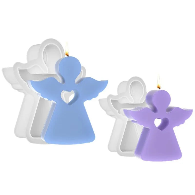 1pc Multi Size Wings Angel Silicone Candle Mould Hollow Out Heart Cherub Soap Crystal Mold Chocolate Making,silicone mold.