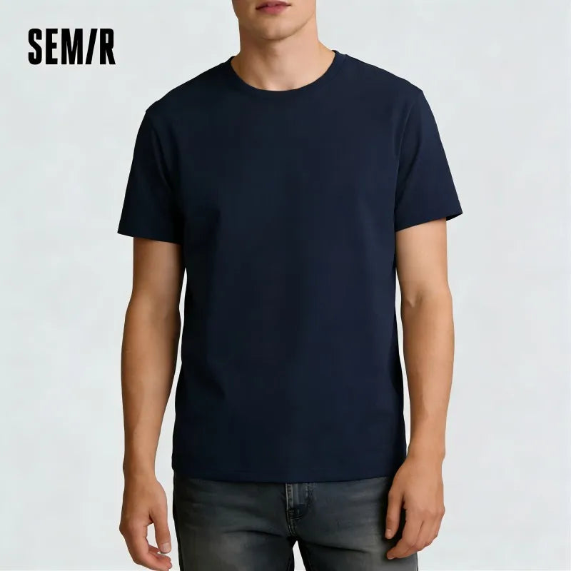 Semir T shirt Unisex Summer Cotton Cool Touch Solid Color Plus Size Couple Style Casual Comfortable Daily T shirts Tops Man