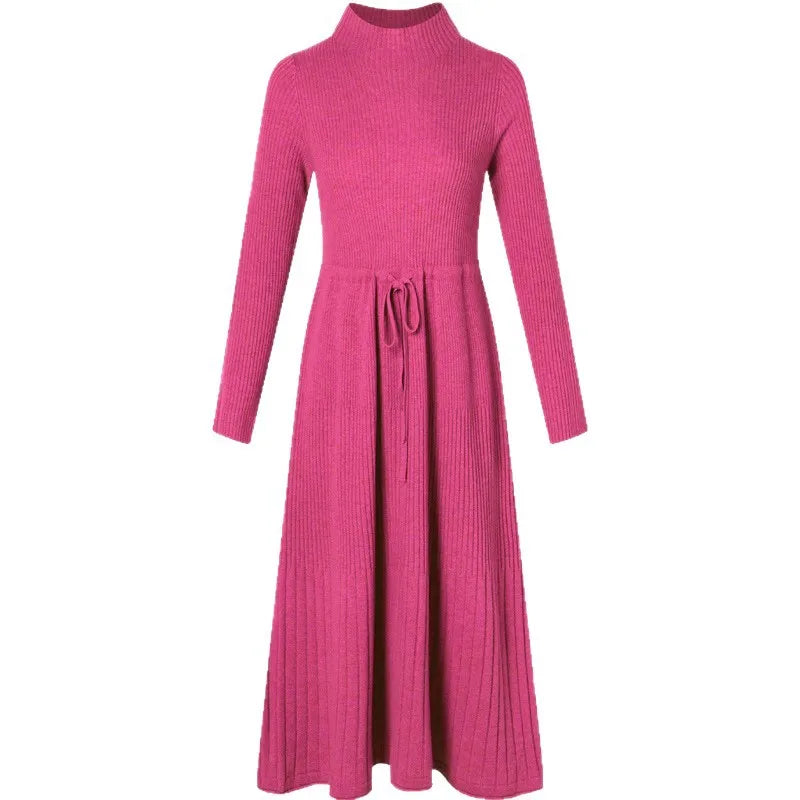 Basic Wear Knit Winter Clothes Woman Pulls New Fashion Middle Aged Mother Sweater Dress Spring Autumn Pullovers Knitwear Jumper