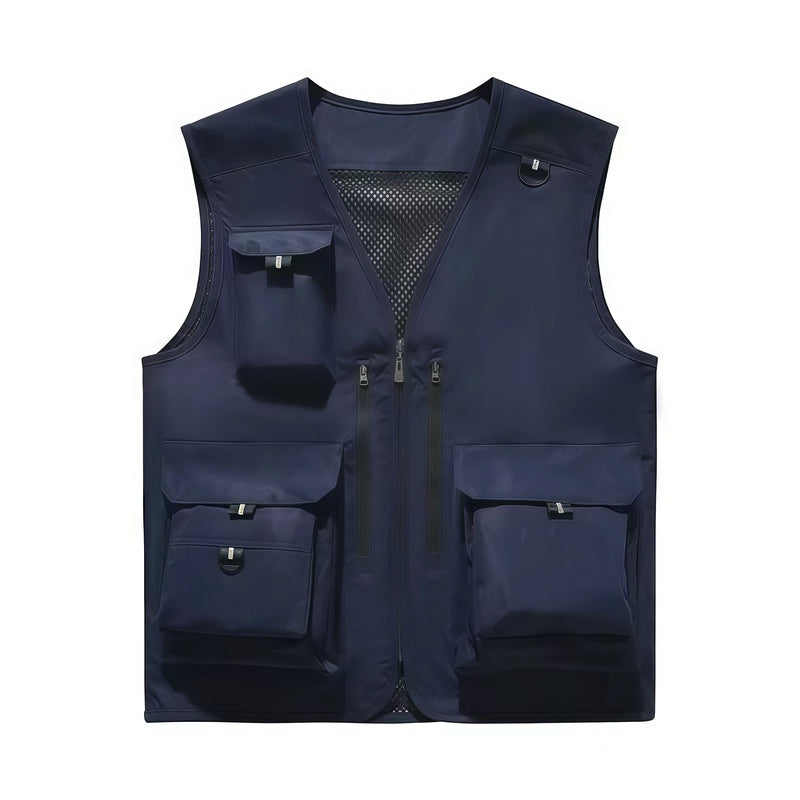 Multi-pocket high-end  Work and leisure vest 12 Fashion colors Summer outdoor fishing lightweight vest  custom logo printed