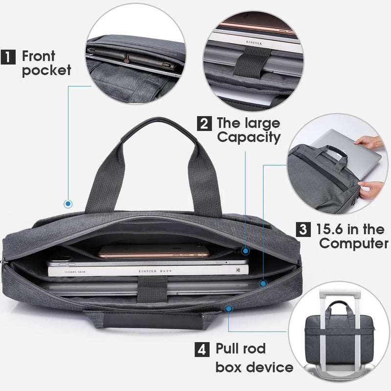BANGE Laptop Bag Sleeve Case Shoulder HandBag for M3 M4 14 15 15.6 17 inch Macbook Air Pro 13.3 Huawei Dell Notebook Briefcases