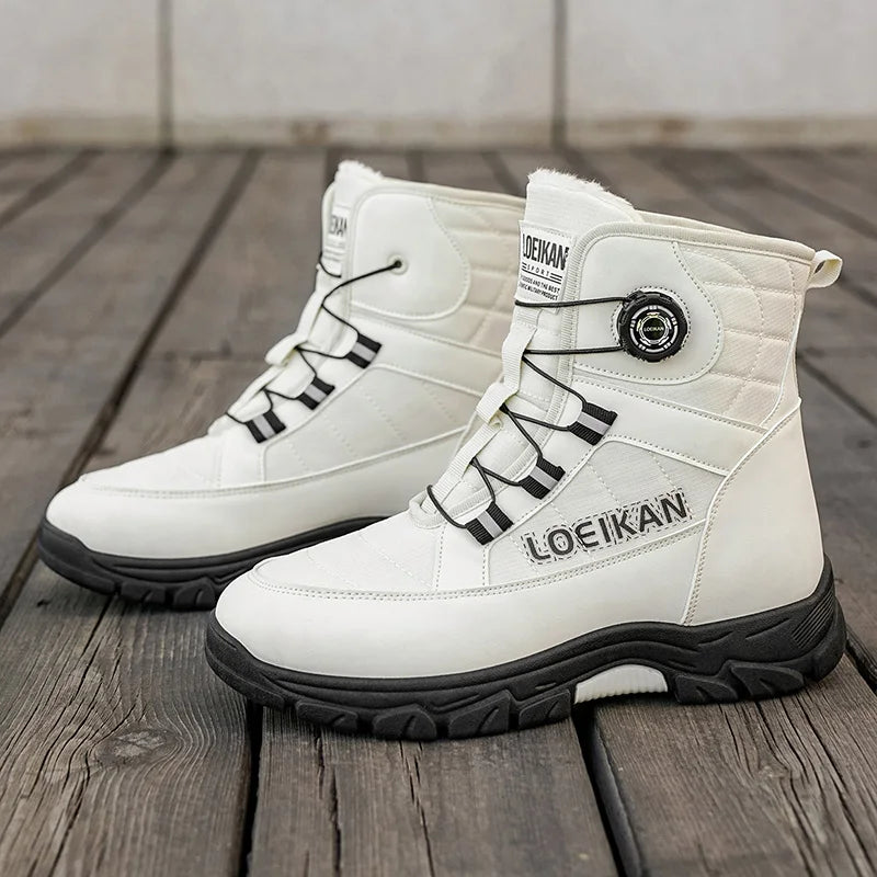 Men's winter youth comfortable fashion casual outdoor wear-resistant cotton warm shoes plus size non-slip hight top snow boots