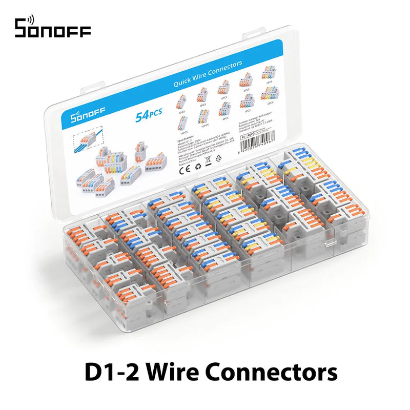 SONOFF Din Rail Wire Connector Universal Compact Wiring Terminal Block Push-in Multi-Purpose for Electrical Cable Connection