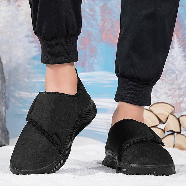 Winter Open Elderly Shoes With Plush For Diabetic Swollen Foot Wide Width Hallux Valgus Bunion Thumb Eversion For Men Women