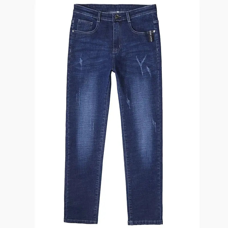 New Fall Collection of Men's Blue Jeans, Asian Sizes, Stretch Denim Pants, Business-casual Trousers. 2026-2027