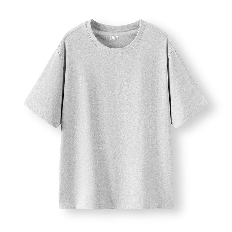 Semir Men T shirt Solid Color Crew Neck Knit Comfortable Versatile Casual Top 2026 Summer Simple Daily Clothes