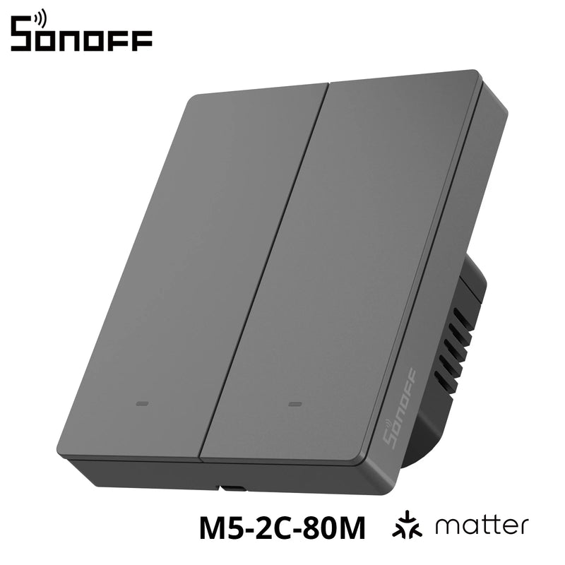 SONOFF M5 80/86Type Matter Smart Wall Switch with Physical Button Detach Relay Mode Schedule Voice Control via Alexa Google Home