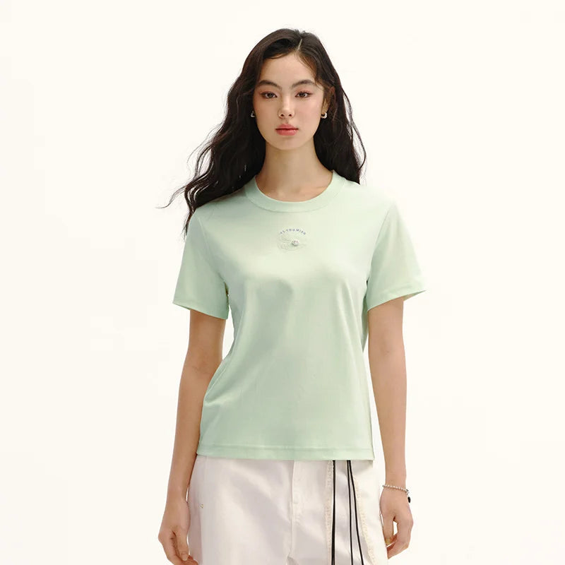 Semir Women Tshirt Soft Touch Crew Neck Embroidery Short Sleeve Summer 2026 Casual Everyday Fashion Style Top Tee