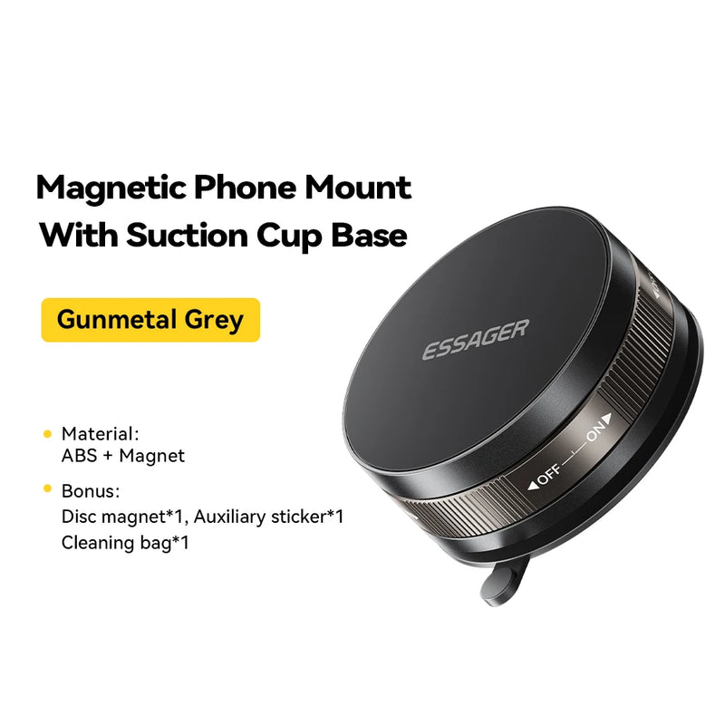 Essager Magnetic Wall Holder Phone Stand 360°Rotation Magnetic Suction for iPhone 16 15 14 13 Pro Max for Kitchen Bathroom Glass