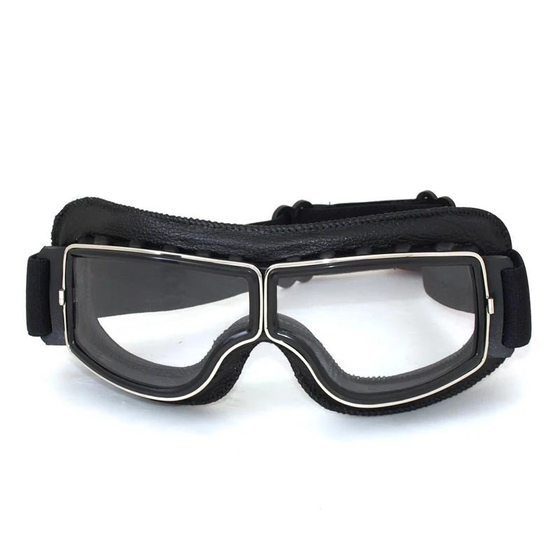 Newest -Style Leather Goggles Vintage Motorcycle Goggles Vintage Motorcycle Goggles Retro Jet Helmet Glasses