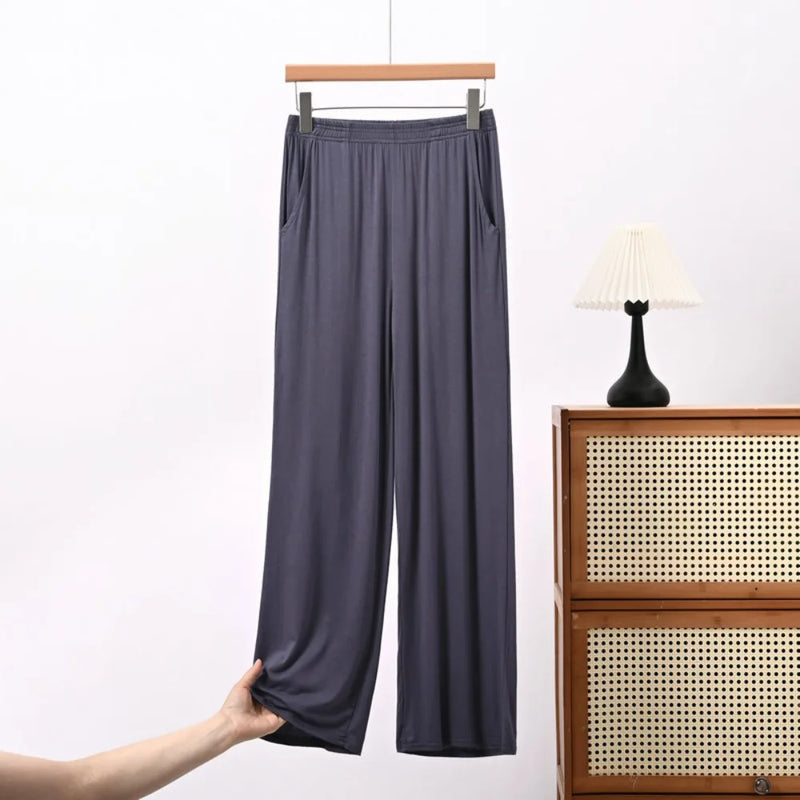 Thin Pajamas Pants Summer Lounge Bottoms Soft Home Trousers XL-8XL Large Sleeping Pants Solid Color Sleepwear Pants for Women
