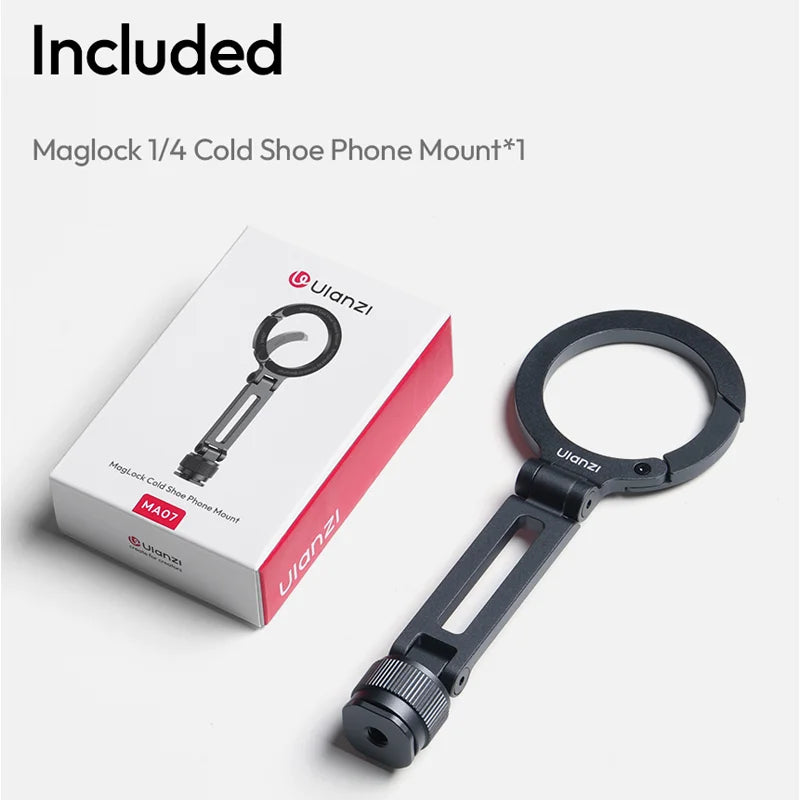 ជើងទ្រទូរស័ព្ទ Ulanzi MA07 Magsafe សម្រាប់កាមេរ៉ា Iphone ភ្ជាប់ជាមួយជើងកាមេរ៉ា Tripod ជាមួយវីស Cold Shoe ទំហំ 1/4" សម្រាប់សម្ភាសន៍ Vlog ផ្សាយផ្ទាល់