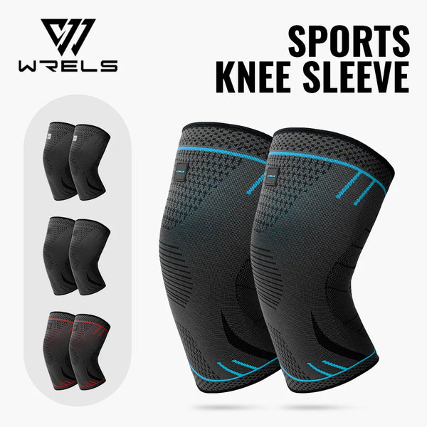 WRELS Professional Knee Support Compression Knee Sleeve Anti Slip Sports Fitness Kneepads Breathable for Running Knee Pain