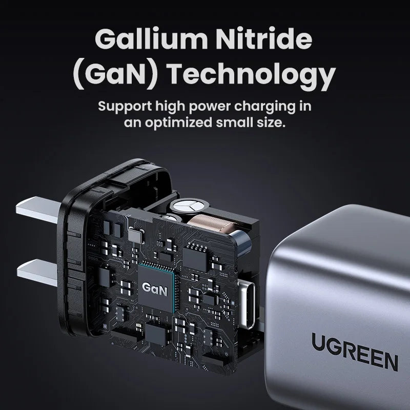 UGREEN GaN 30W Fast Charger With 1m 100W Cable for iPhone 15 14 13 PD3.0 Charger for iPad Pro Samsung Xiaomi USB C Phone Charger
