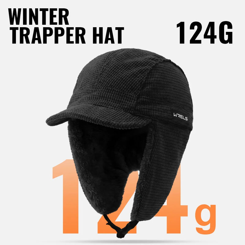 WRELS Thermal Winter Earflap Hat Warm Trooper Hunting Hat Windproof Cap with Ear Flaps Cycling Motorcycle Outdoor Winter Hat