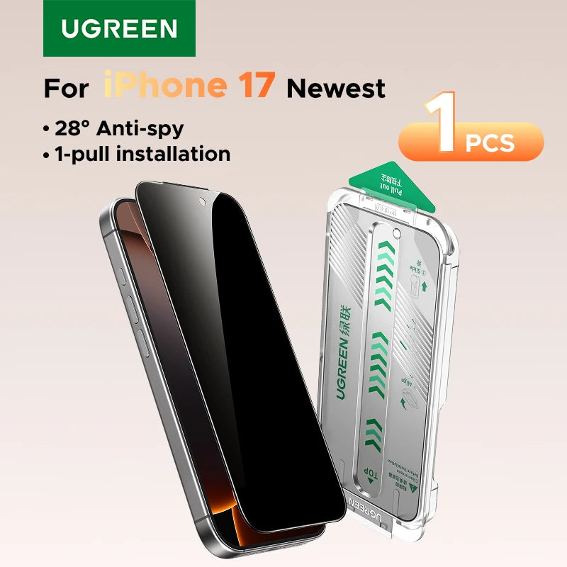 UGREEN 1/2 PCS Anti-Spy Glass for iPhone 17 Pro Max Screen Protector for iPhone 17 Air Privacy Screen Films